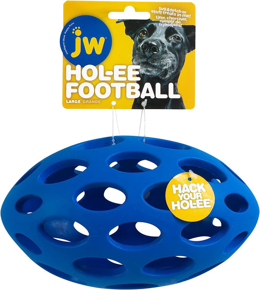 JW Pet Hol-ee Football Dog Chew Puzzle Toy, Large