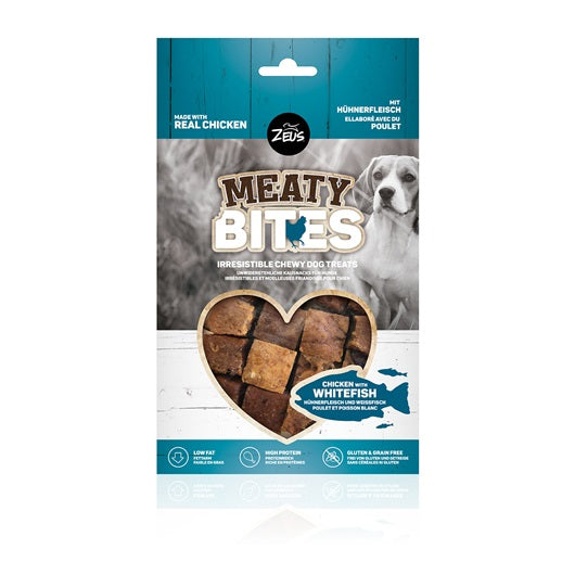 Zeus Meaty Bites Chewy Dog Treats - Chicken with Whitefish