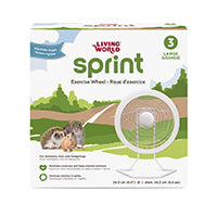 Living World SPRINT 3 Exercise Wheel - Large White with metal stand - 24.5 cm (9.5 in)