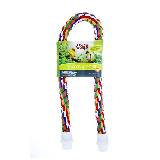 Living World Multi-Coloured Cotton Perch - 30 mm dia x 90 cm L