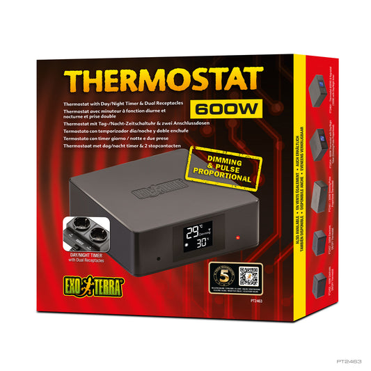 Exo Terra Thermostat 600W Thermostat with Day/Night Timer