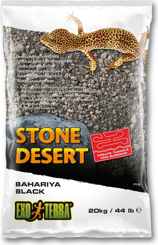 Exo Terra Stone Desert Substrate - Bahariya Black - 20 kg (44 lbs)