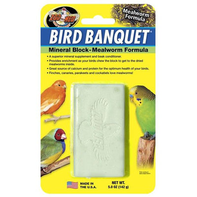 Zoo Med Bird Banquet Mineral Block Mealworm Formula