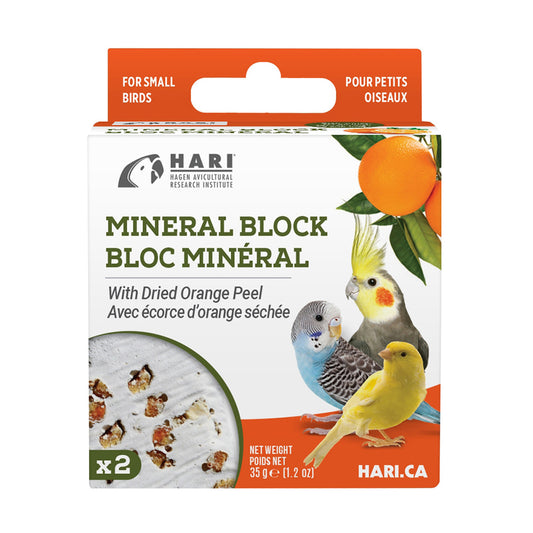HARI Mineral Block w/ Dried Orange Peel For Small Birds