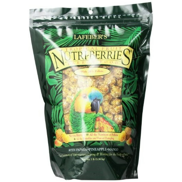 Lafeber's Gourmet Tropical Fruit Nutri-Berries for Parrot, 3-Lb Bag