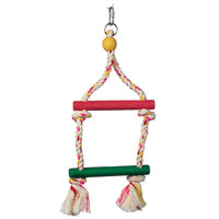 Living World Junglewood Bird Toy - 2-Step Rope Ladder - Small