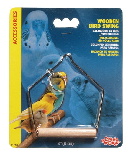 Living World Wooden Bird Swing - Small