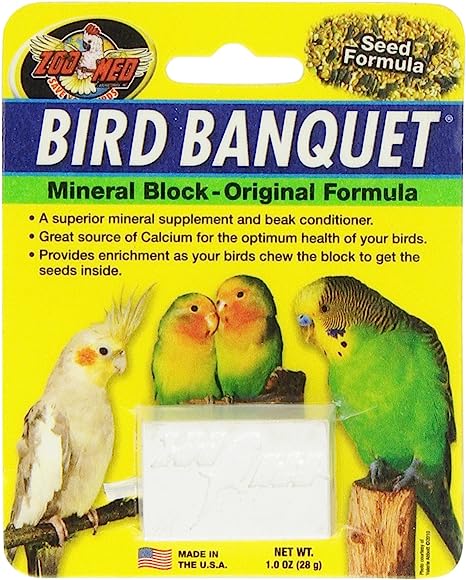 Zoo Med Bird Banquet Mineral Block Original Seed Formula