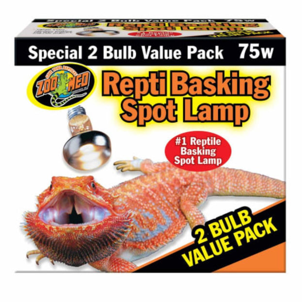 Zoo Med Repti Basking Spot Lamp 2 Bulb Value Pack, 75 Watt