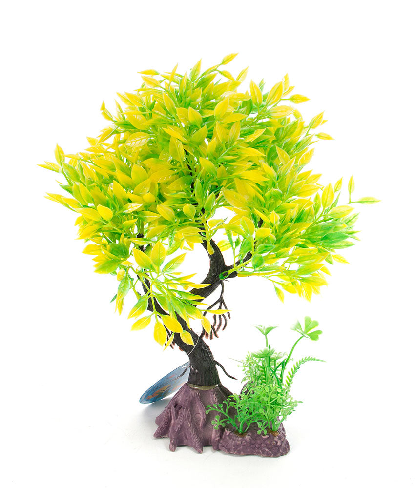 AQUA-FIT Yellow Juniper Bonsai Plastic Plant 8"