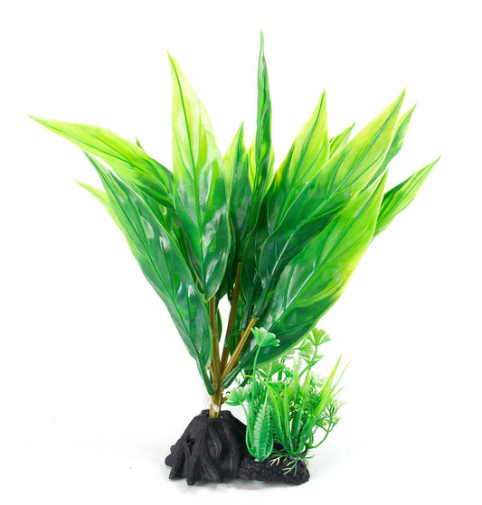 Aqua-fit Green Broad Leaf Plastic Plant 8"