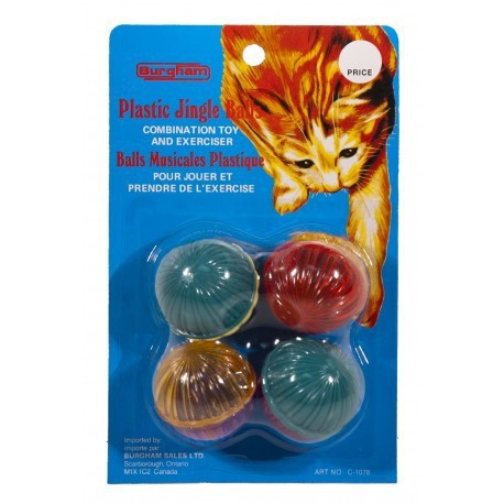 BURGHAM Cat Toy Plastic Buzz Balls /4pk