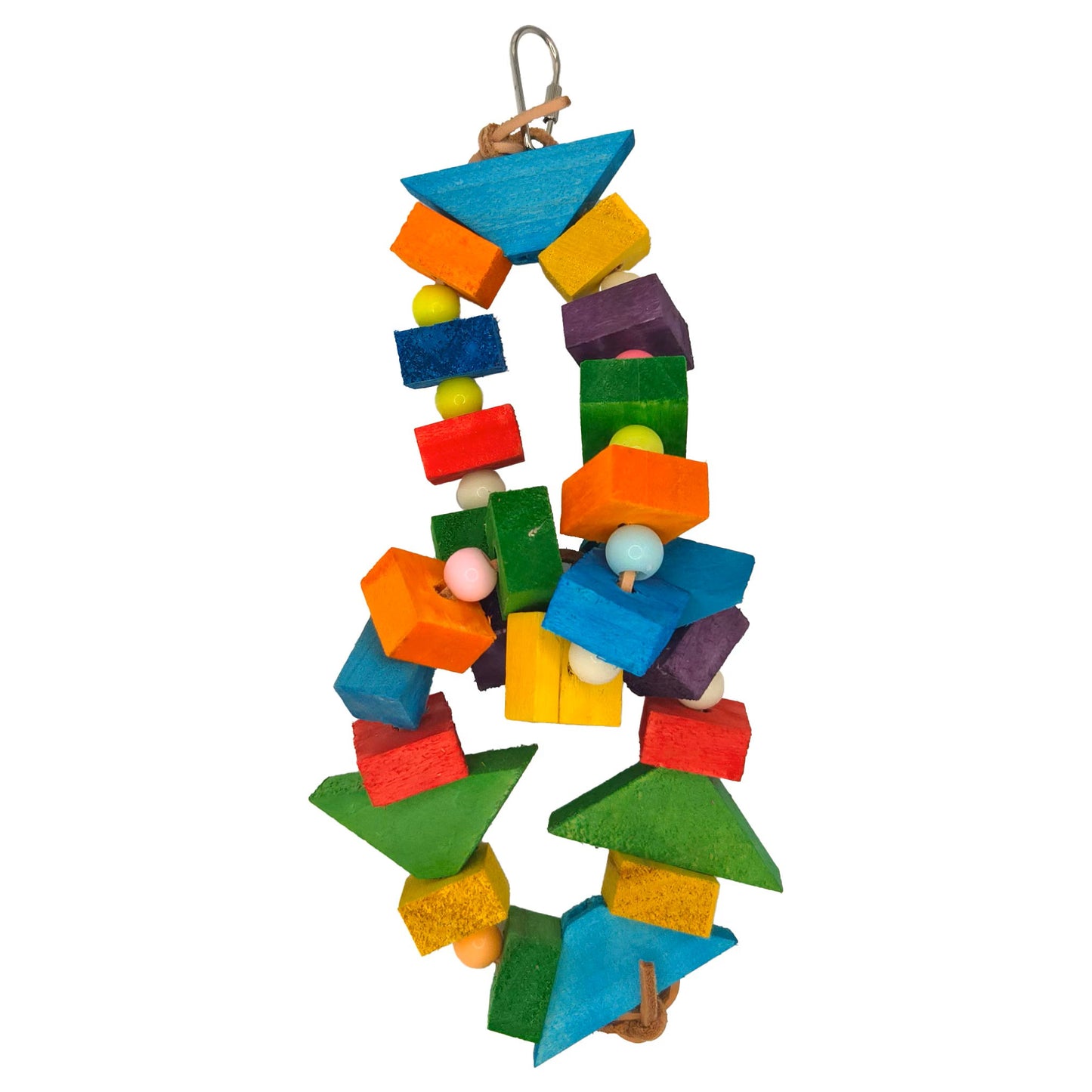 Blocks & Bead Hanging Wood Rings