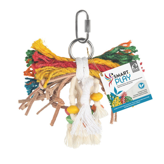 Smart Play Enrichment Parrot Toy Leather Kabob