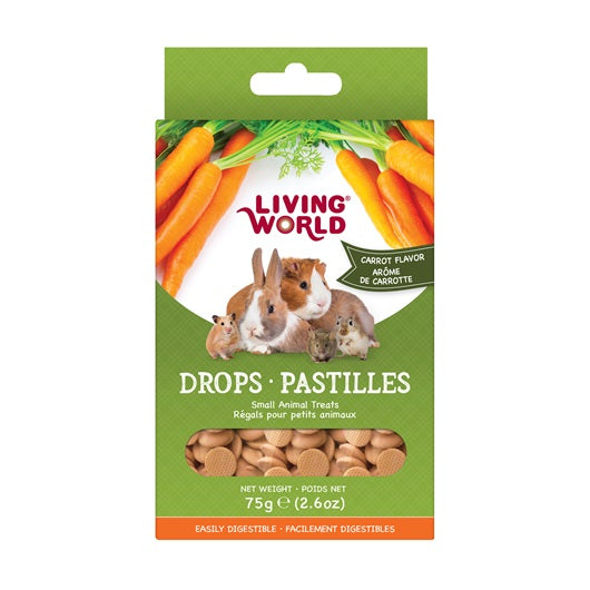 Living World Small Animal Drops - Carrot Flavour - 75 g