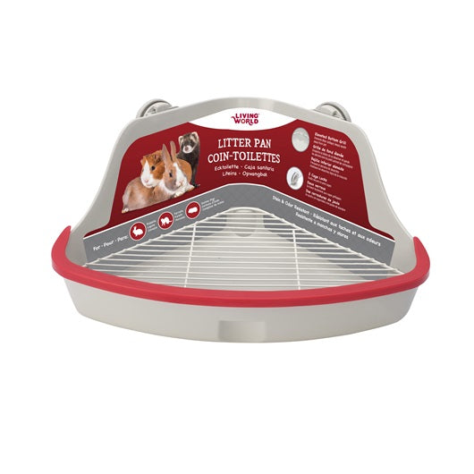 Living World Small Animal Corner Litter Pan - Gray - Large