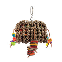 Living World Tropical Trove Foraging Pouch with Wood Bird Toy