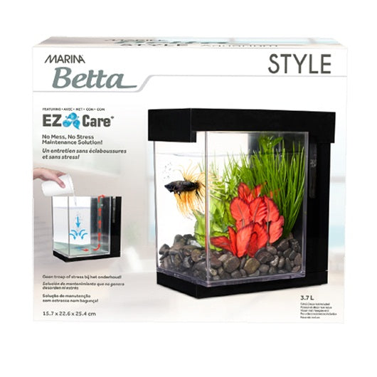 Marina Betta Style Aquarium - Black - 3.7 L