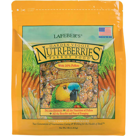 Lafeber Nutri-Berries Garden Veggie Parrot Bird Food 3 Lb