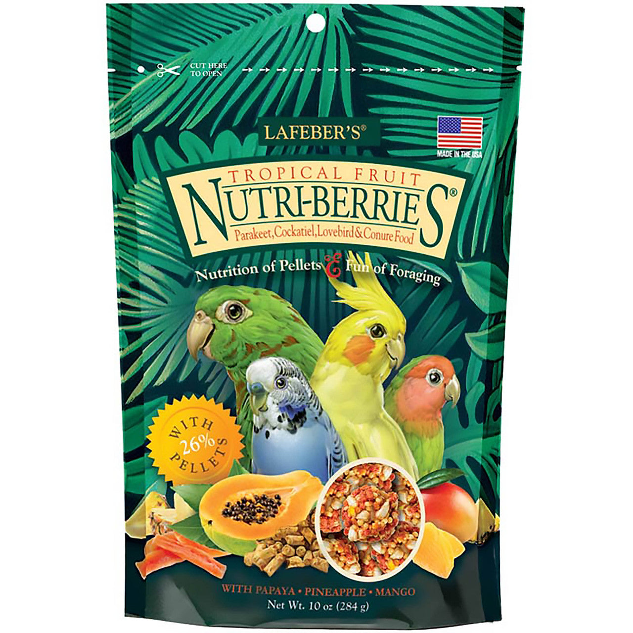 Lafeber s Nutri-Berries Tropical Fruit Cockatiel Bird Food 10 Oz