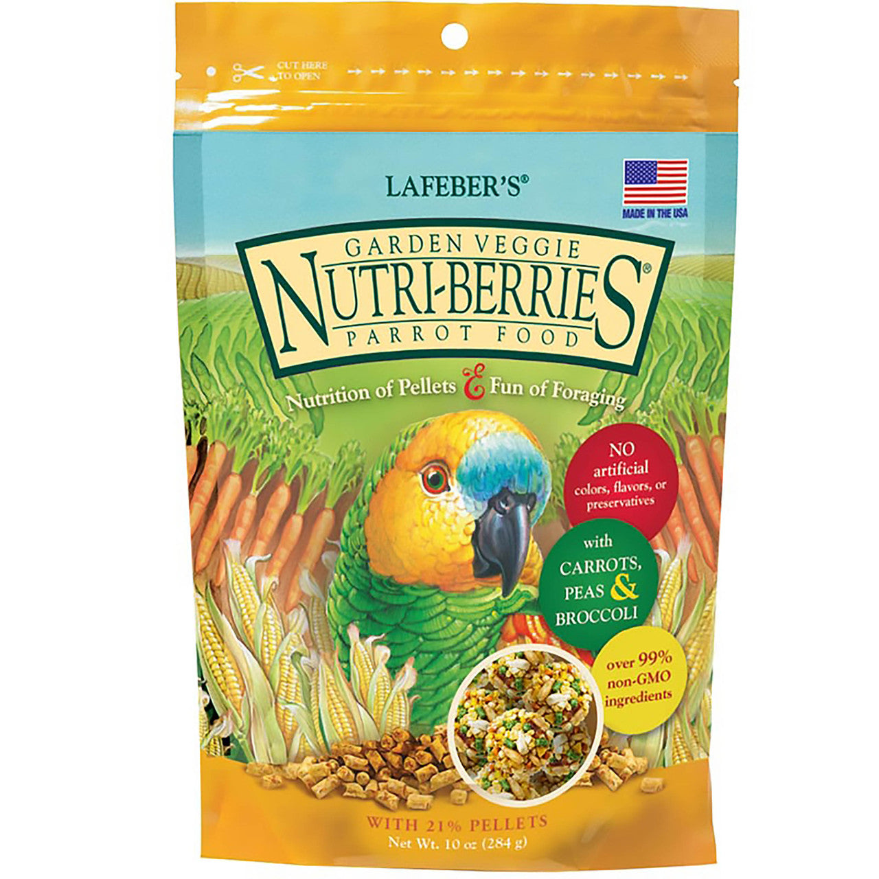 Lafeber Nutri-Berries Garden Veggie Parrot Bird Food 10 Oz